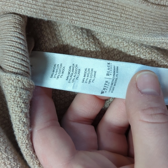 White House Black Market Modal Tan Knit Cardigan Sweater Zip Medium - Picture 11 of 17